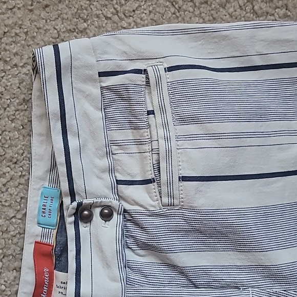 Anthropologie Cartonnier Charlie Crop Flare Pant. Size 6. Navy and White. - Picture 4 of 9